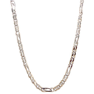 Witgouden valkenoog collier 46 cm 14 krt