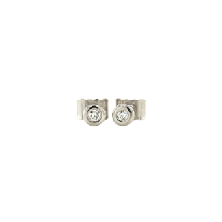 White gold solitaire ear studs with diamond 18 kt* new