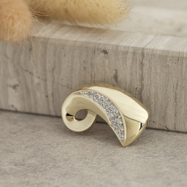Gold pendant with zirconia 14 kt