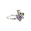 Weißgoldring mit Diamant und Farbsteinen 14 Karat