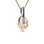 Gold pendant bicolour with zirconia 14 crt