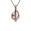 Gold pendant bicolour with zirconia 14 crt