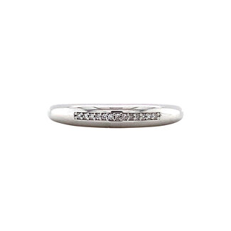 Witgouden rijring met diamant 14 krt