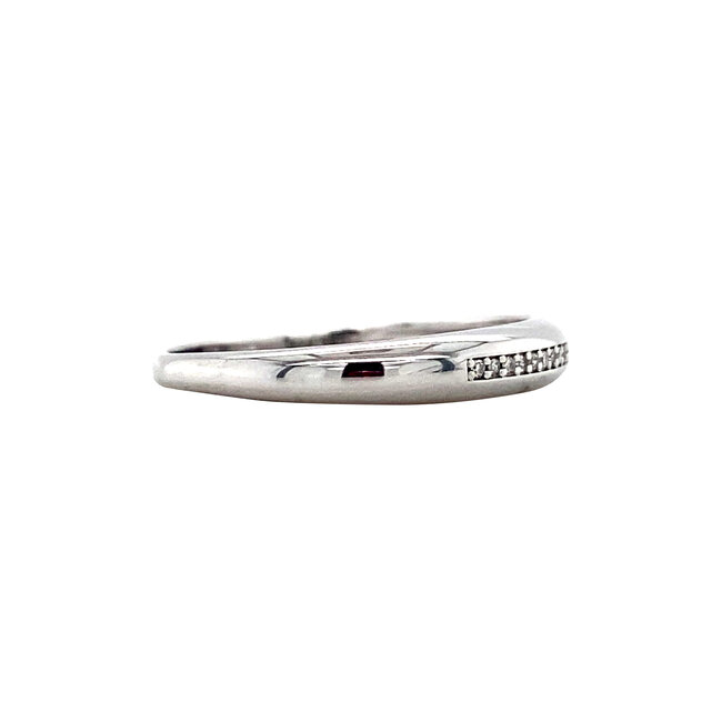 White gold row ring with diamond 14 kt