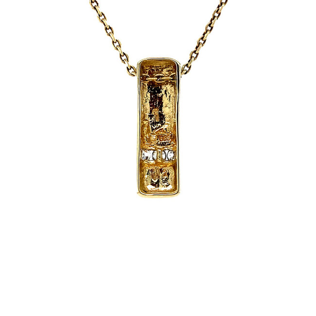 Gold pendant with zirconia 14 kt