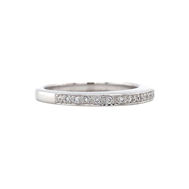 White gold ring with diamond 14 kt