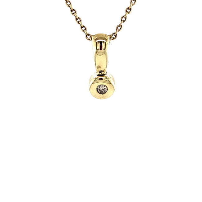 Gouden cliphanger met diamant 14 krt