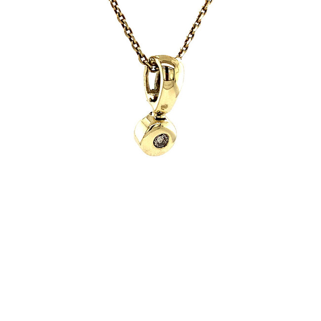 Gouden cliphanger met diamant 14 krt