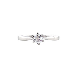 Witgouden solitair ring met diamant 14 krt* nieuw
