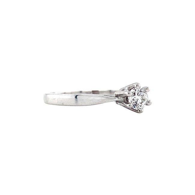 White gold solitaire ring with diamond 14 kt* new