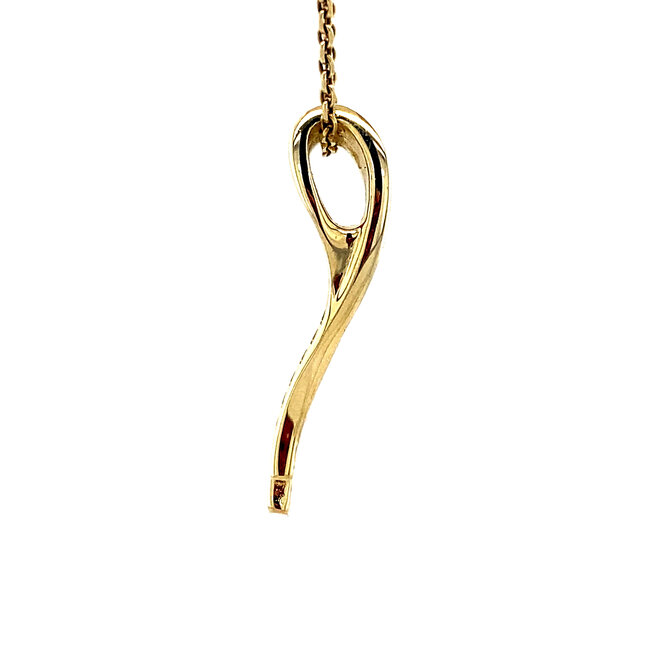 Gold pendant with diamond 14 kt