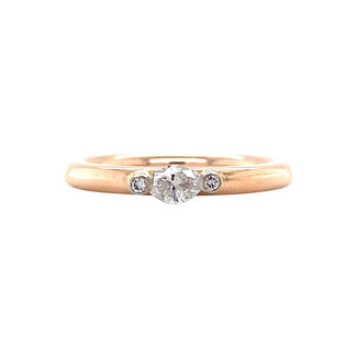 Roségoldener Ring mit Diamant 14 kt
