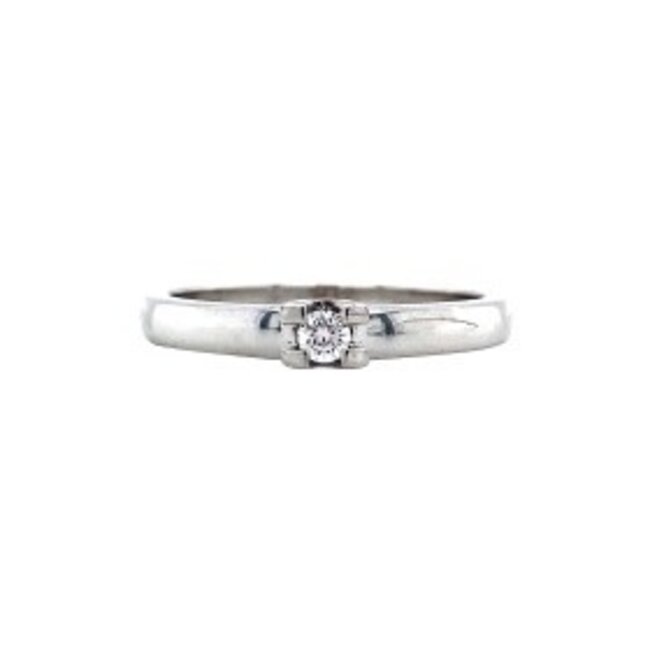 White gold solitaire ring with diamond from Diamonde 14 kt