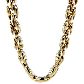 Golden choker bicolour 44 cm 14 karat