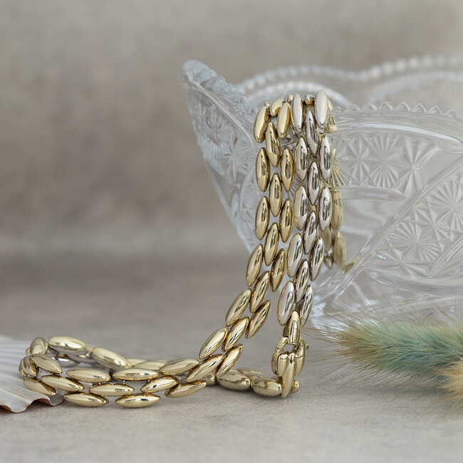 Goldener Choker Bicolor 44 cm 14 Karat