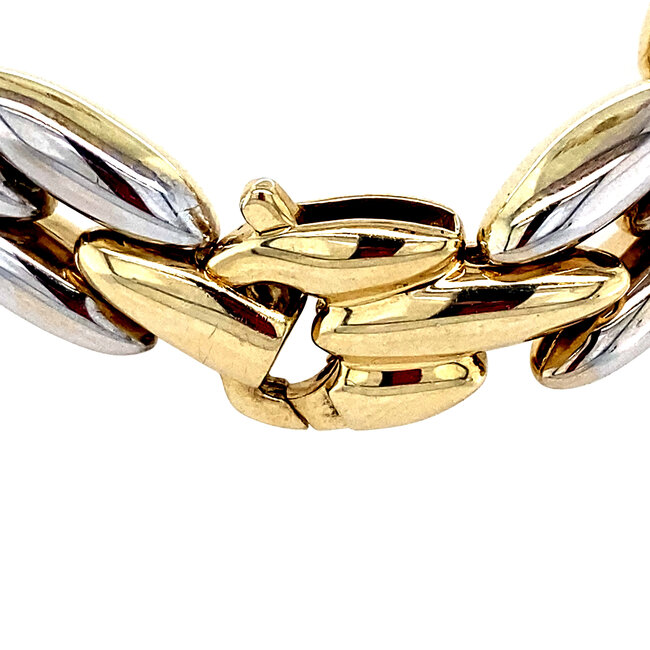 Gold choker bicolour 44 cm 14 karat