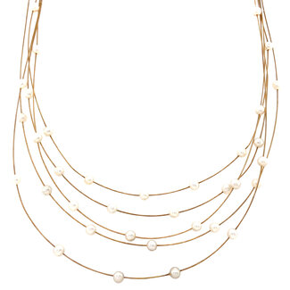 Goldener Armreif mit Perlen 14 Karat