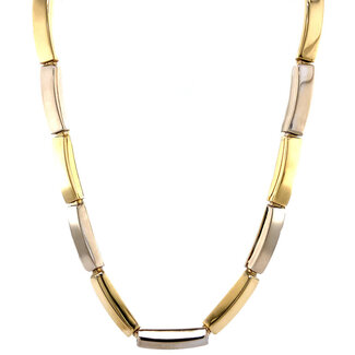 Gouden choker bicolour 45 cm 14 karaat