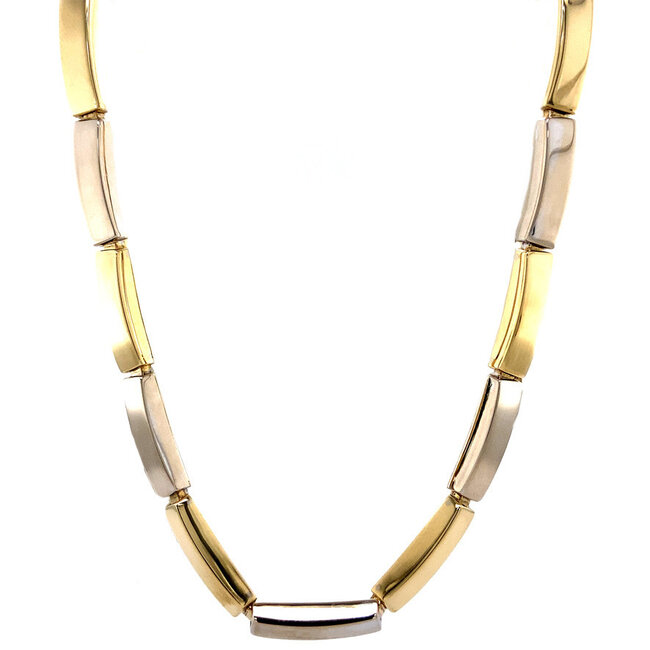 Gold choker bicolour 45 cm 14 karat