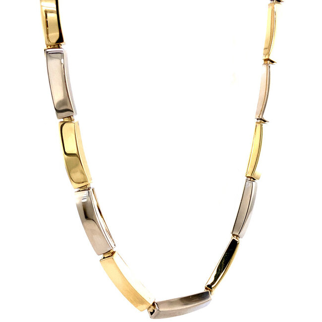 Gold choker bicolour 45 cm 14 karat