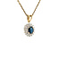 Gouden hanger met diamant en saffier 14 krt