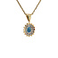 Gouden hanger met diamant en saffier 14 krt
