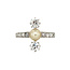 Weißgoldring mit Perle und Diamant 14 Karat