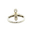 White gold ring with pearl and diamond 14 karat
