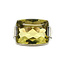 Witgouden Bvlgari statement ring met Yellow citrine lemon quarts 18 krt