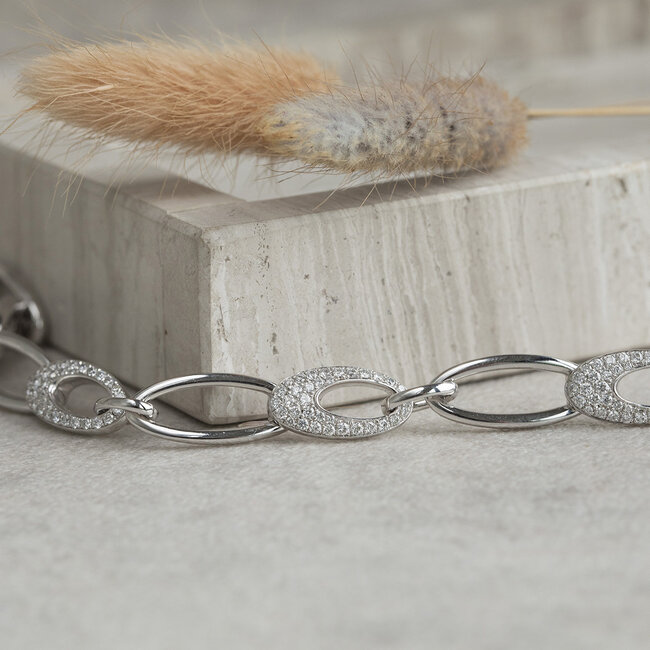 Witgouden armband met diamant 14 karaat* nieuw