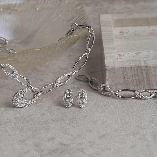 Witgouden armband met diamant 14 karaat* nieuw