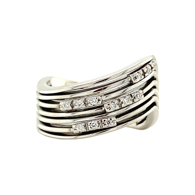 Witgouden ring met diamant 18 karaat