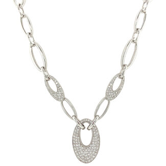 Witgouden choker met diamant