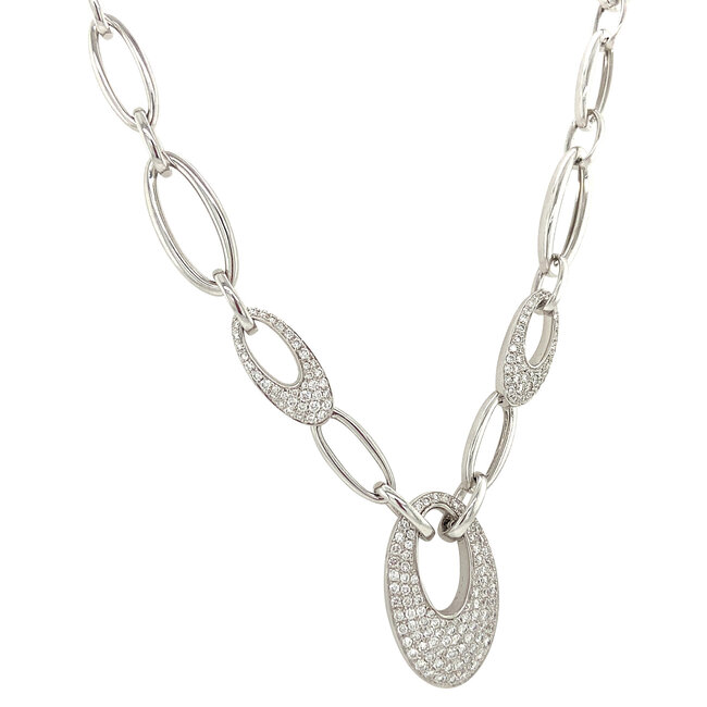 White gold choker with diamond 47 cm 14 karat* new