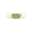 White gold ring with peridot and diamond 14 kt