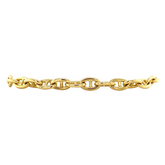 Gold bracelet double anchor