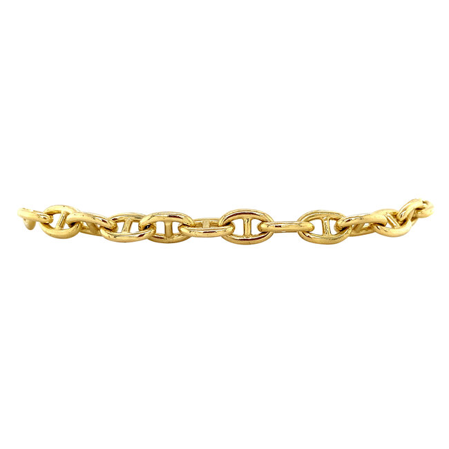 Gouden armband dubbele anker 19 cm 18 karaat