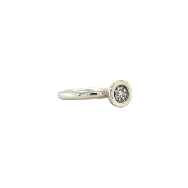 Witgouden ring met diamant 14 karaat