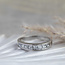 White gold row ring with diamond 18 crt