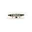 White gold row ring with diamond 18 crt