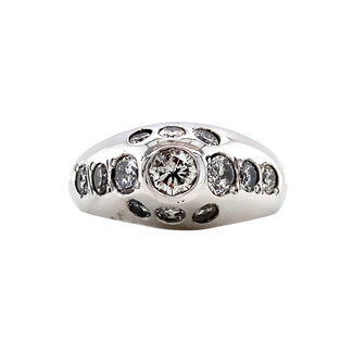 Witgouden ring met diamant 18 krt
