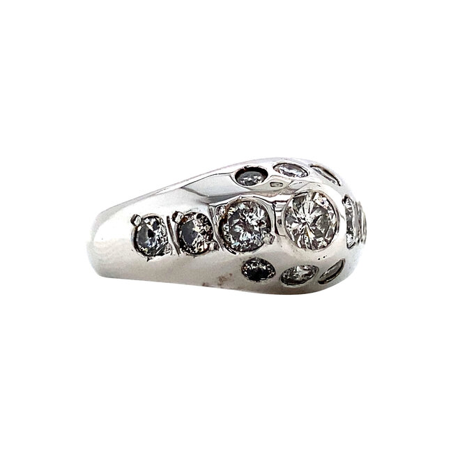 White gold ring with diamond 18 kt