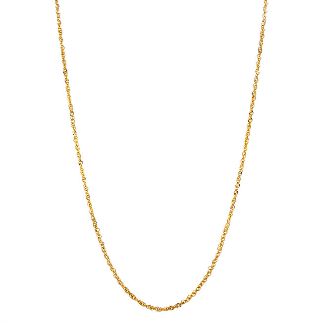 Gouden lengtecollier fantasie 42 cm 14 karaat