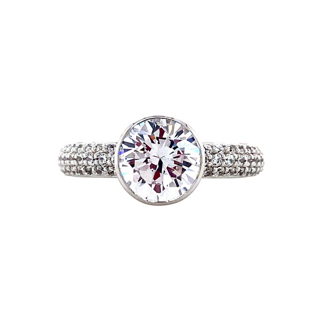 Weißgoldener Ring mit Zirkonia von Blush 14 kt