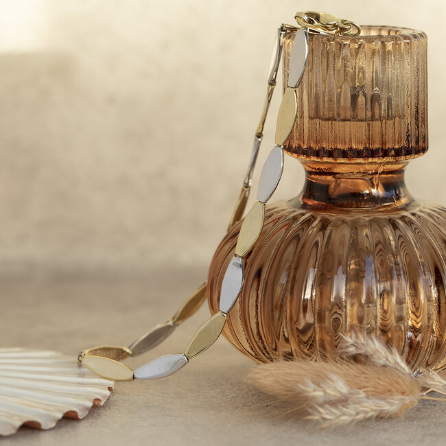 Gouden choker bicolour 14 karaat