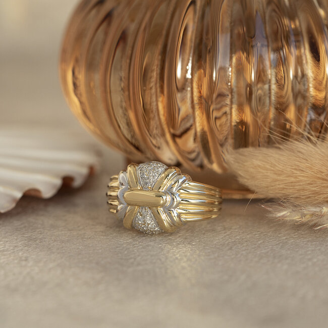 Gouden ring met diamant 18 karaat