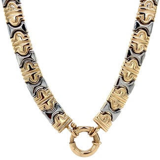 Gouden choker bicolour 45 cm 13 karaat