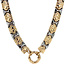 Gouden choker bicolour 45 cm 13 karaat