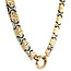 Gouden choker bicolour 45 cm 13 karaat
