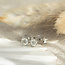 White gold solitaire stud earrings with diamond 14 kt
